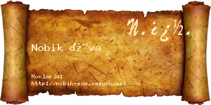 Nobik Éva névjegykártya